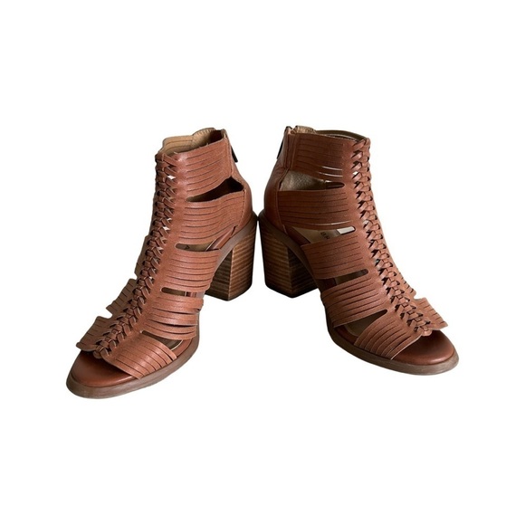 Lucky Brand Woven-Leather Open-Toe Block-Heel Sandal - Picture 7 of 14